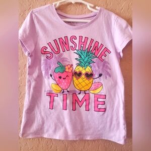 Children's Place Sunshine Time glitter Tee size 7/8 light purple